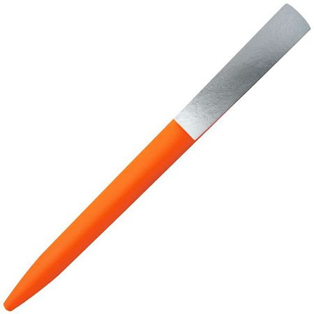 Ручка шариковая, пластик софт-тач, Zorro Color Mix оранжевая/серебристая