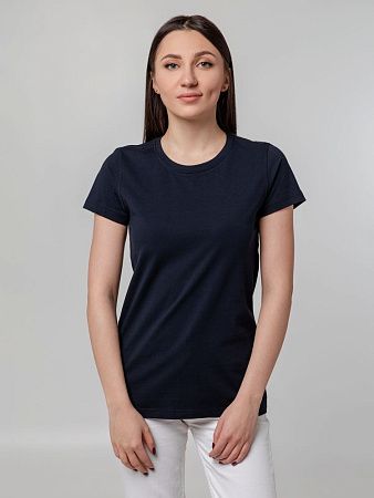Футболка женская T-bolka Stretch Lady, темно-синяя (navy), размер L v2