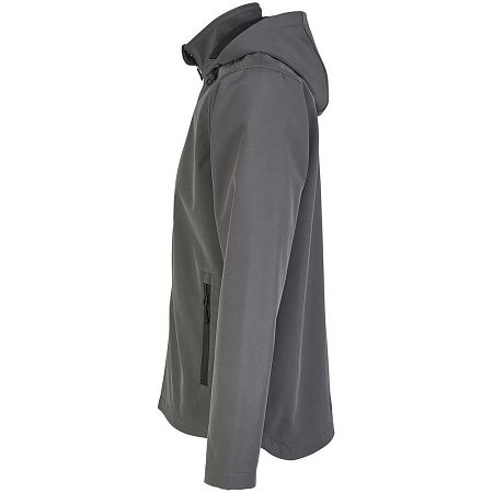 Куртка софтшелл с капюшоном мужская Race Men, темно-серая, размер L