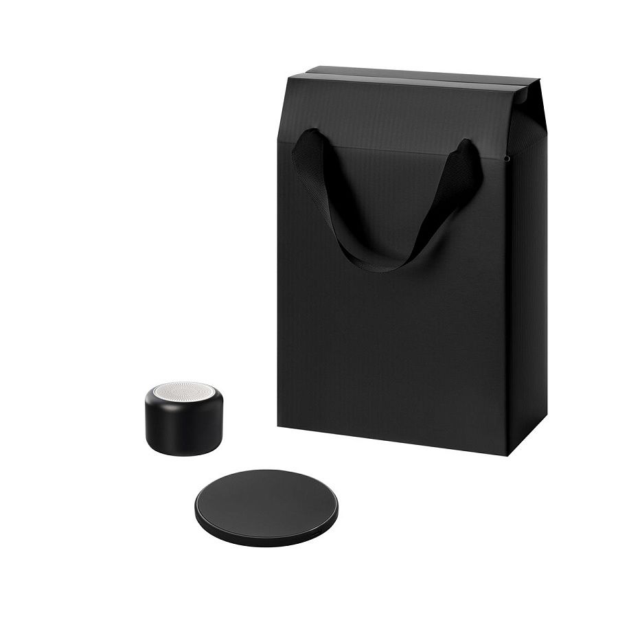 Подарочный набор Пэшн, Аурис (Passion, Auris), черный (колонка, зарядное устройство)