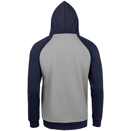 Толстовка унисекс Seattle, серый меланж с темно-синим, размер XL