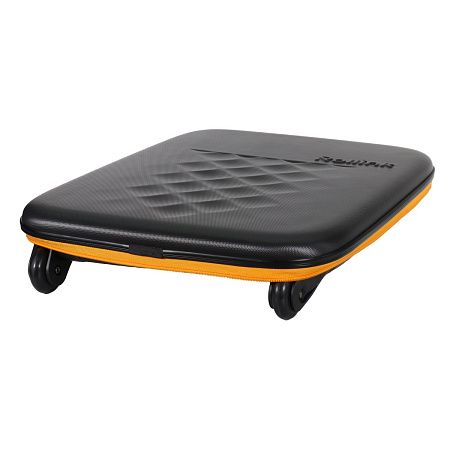 Чемодан складной Rollink Earth 55x40x20 см, 2 колеса, черный/оранжевый