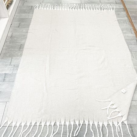 Плед акриловый Super Soft Nature размер 120*160 см, белый, плотность 450гр/м2,  в подарочной белой крафтовой коробке с окошком