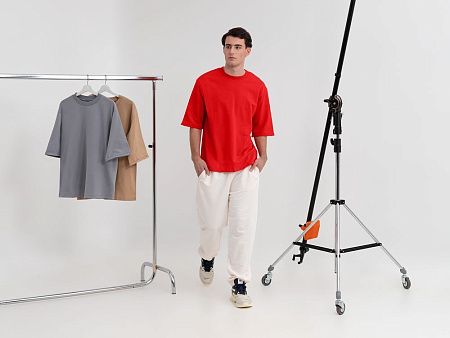 Футболка оверсайз унисекс Kosmos 2.0, красная (алая), размер XL/2XL