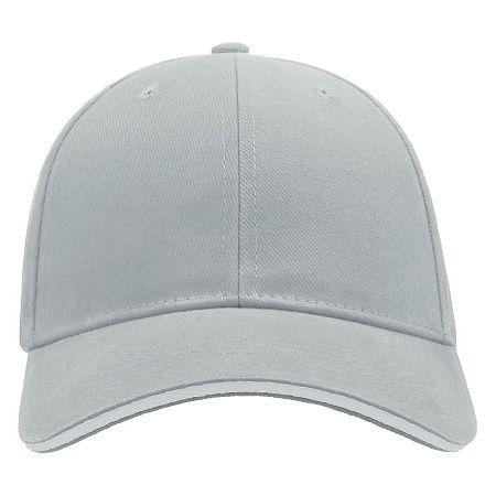 Кепка 6-панельная Greenwich 350, c серым сендвичем, серая