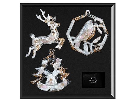 Набор елочных игрушек: Снегирь, Олень, Ель