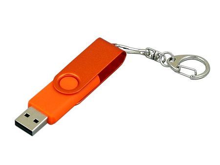 USB 2.0- флешка промо на 32 Гб с поворотным механизмом и однотонным металлическим клипом