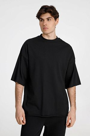 Футболка оверсайз унисекс T9, черная, размер XL/2XL
