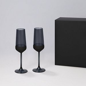 Подарочный набор 2 бокала для шампанского Блэк Эдишн (Black Edition) в черной коробке