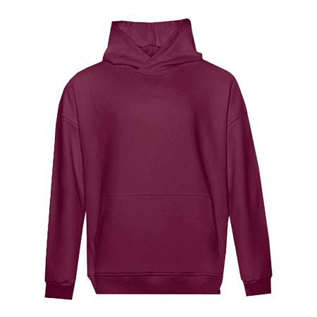 Худи унисекс STAN оверсайз футер без начёса 350, 66, Бордовый,  (66)  (54/XXL)
