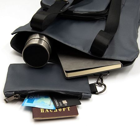 Шоппер Superbag Pocket, с внутренним креплением (карабин) и чехлом для мелочей