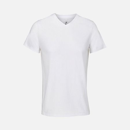 Футболка унисекс Regent с V-образным вырезом, белая, размер S