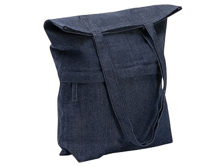 Сумка из переработанной джинсовой ткани «Кирк» с передним карманом на молнии