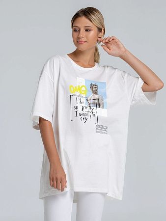 Футболка оверсайз «He is So Pretty. Давид», черная, размер XS/S