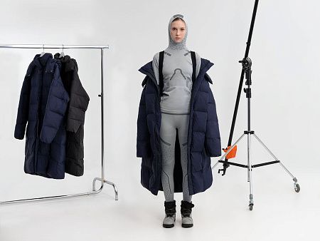 Пуховик унисекс Kapsula, серый, размер XS/S