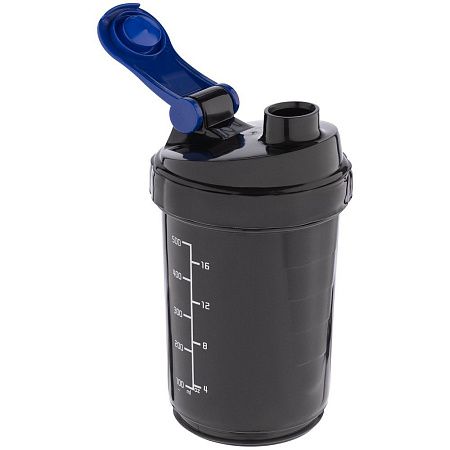 Спортивный шейкер с контейнером Tonus, черно-синий