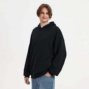 Худи оверсайз унисекс Фьюжн (Fusion), черный, размер XS/S