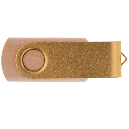 Флешка TWIST WOOD COLOR Светлое дерево с золотистым 4014.31.17.64ГБ
