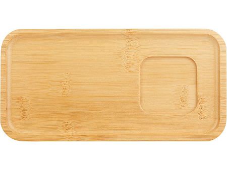 Чайная пара с бамбуковым блюдцем «Deny», цвет: белый