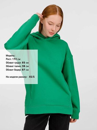 Худи оверсайз унисекс Tolla, зеленое, размер XL/2XL