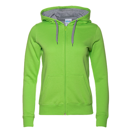 Толстовка женская STAN с капюшоном на молнии футер с начёсом 280, 17W, Ярко-зелёный,  (26)  (50/XL)