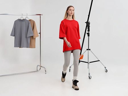 Футболка оверсайз унисекс Kosmos 2.0, красная (алая), размер XL/2XL