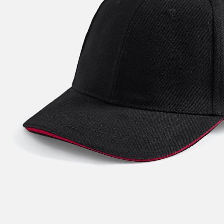 Бейсболка Buffalo, черная с красным