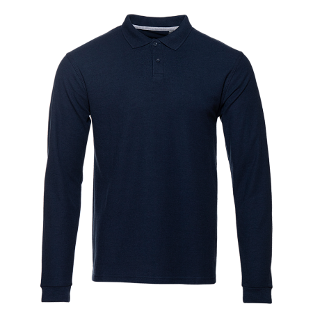 Рубашка поло унисекс STAN длинный рукав хлопок 185, 104LS, Тёмно-синий,  (46)  (48/M)