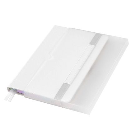 Ежедневник Гэлакси (Galaxy) недатированный, жесткая обложка, срез голограф. фольга, белый