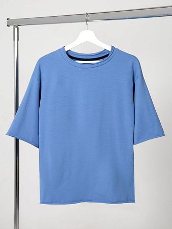 Футболка оверсайз Vozduh 2.0, синяя, размер XS/S