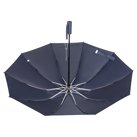 Зонт складной автоматический обратного сложения Forest Liverpool Reverse Safeclosing, диаметр 103 см, радиус 23 дюйма, 10 панелей, с плавным закрытием, без подарочной коробки, темно-синий