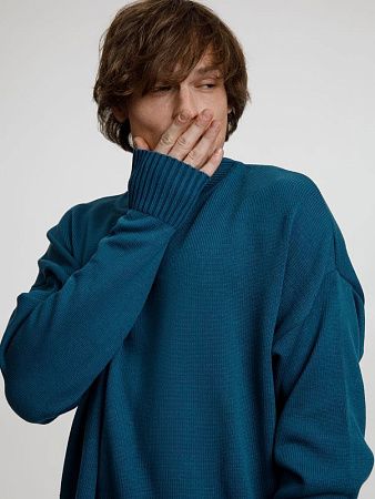 Джемпер оверсайз унисекс Stated в сумке, синий (морская волна), размер L/XL