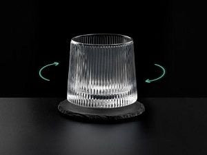 Вращающийся бокал для виски на сланцевом костере «Ventura»