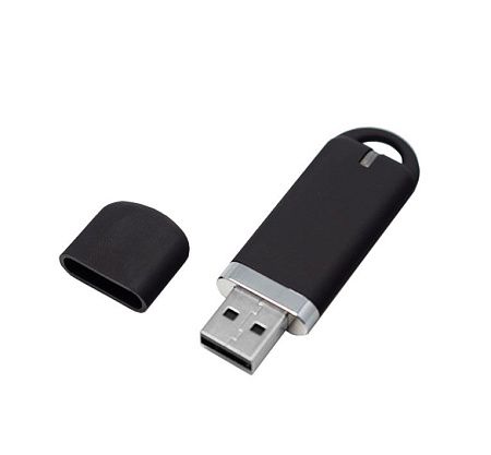 Флеш накопитель USB 2.0 Memo 16GB, пластик Софт Тач, черный/черный