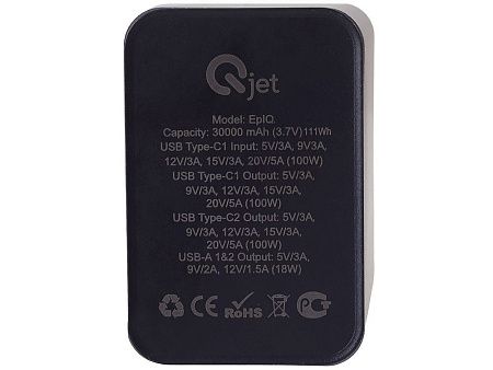 Внешний аккумулятор для ноутбуков «EpIQ», 100 Вт, 30000 mAh