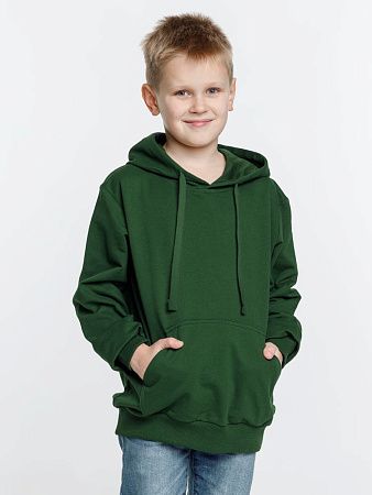 Худи детское Kirenga Kids 2.0, темно-зеленое, размер 8 лет (118-128 см)