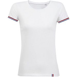 Футболка женская Rainbow Women, темно-синяя с ярко-синим под нанесение