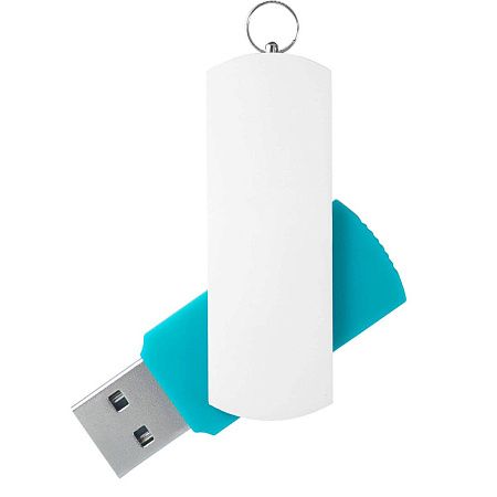 Флешка ELEGANCE COLOR Бирюзовая с белым 4026.16.07.32ГБ3.0