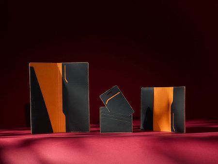 Обложка для паспорта Multimo, черная с оранжевым