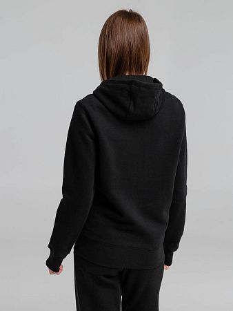 Толстовка на молнии с капюшоном унисекс King, черная, размер S