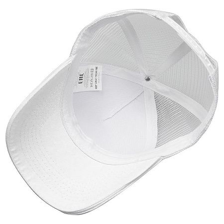Кепка 5-панельная  Shefild  250 с сеткой, c белым сендвичем, белая