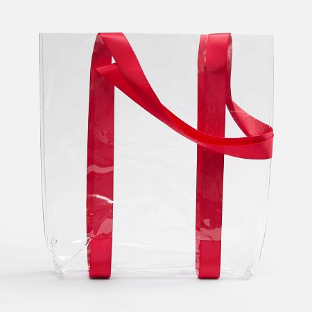 Шопер Clear Fest, ver.2, прозрачный с красными ручками