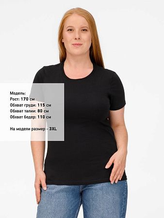 Футболка женская T-bolka Lady, черная, размер XXL