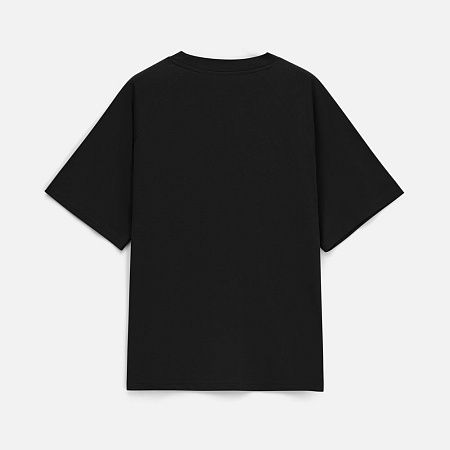 Футболка унисекс оверсайз T2, черная, размер XS/S