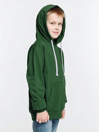 Толстовка с капюшоном детская Kirenga Kids, темно-зеленая, размер 12 лет (142-152 см)