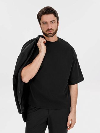 Футболка оверсайз Big Boss, черная, размер XS/S