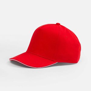 Бейсболка Classic 2.0, красная с белым кантом