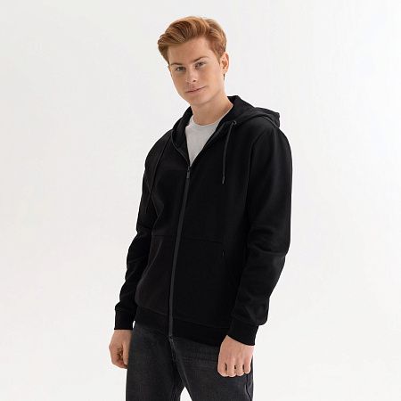 Толстовка на молнии с капюшоном Матео (Mateo) черная, размер L