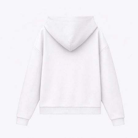 Худи релакс унисекс Баланс (Balance), с начесом, белый