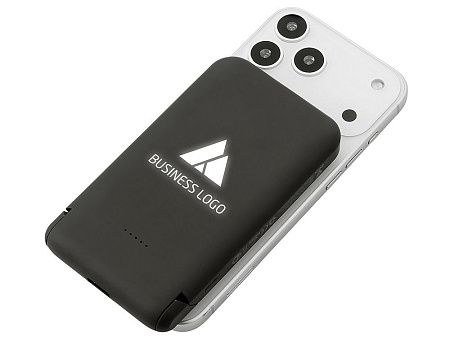 Беспроводной внешний аккумулятор с подсветкой лого и подставкой «Magflash», 10000 мАч, 15 Вт